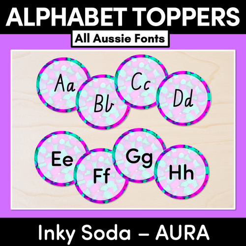 Resource preview 1 for ALPHABET TOPPERS - Inky Soda AURA Collection