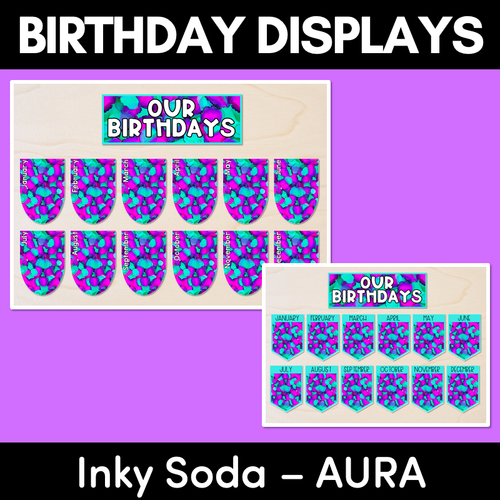 Resource preview 1 for BIRTHDAYS DISPLAYS - Inky Soda AURA Collection