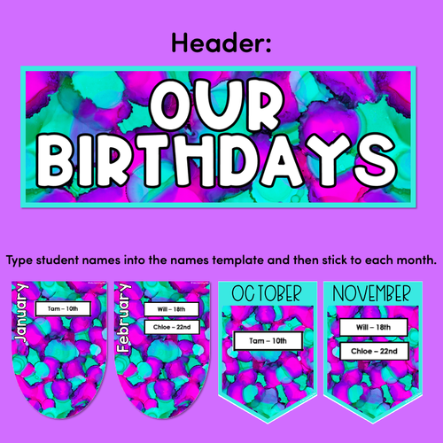 Resource preview 4 for BIRTHDAYS DISPLAYS - Inky Soda AURA Collection