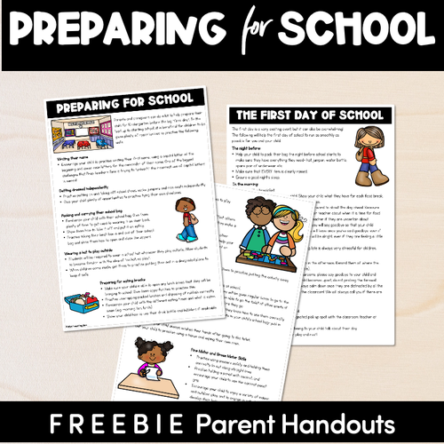 Resource preview 1 for Preparing your child for school - EDITABLE Parent Handout