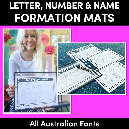 Resource preview 1 for Letter, Number & Name Formation Mats - EDITABLE