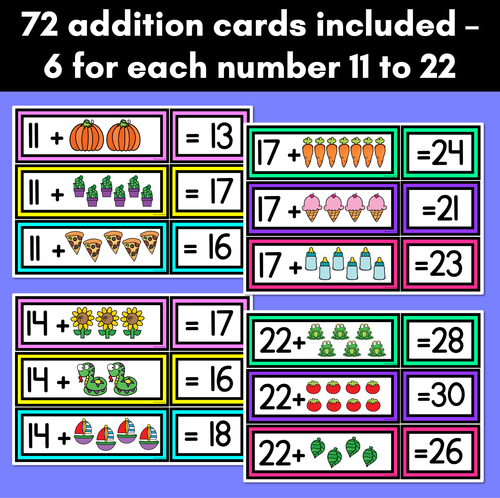 Resource preview 2 for Counting On Addition Task Cards for Kindergarten and Grade 1 - Addition to 30