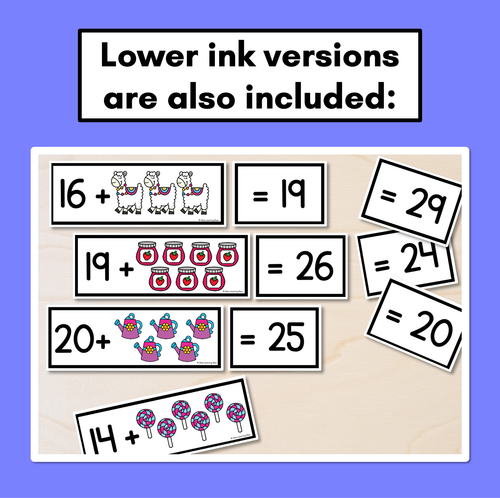 Resource preview 4 for Counting On Addition Task Cards for Kindergarten and Grade 1 - Addition to 30