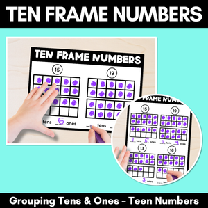 Ten Frame Teen Number Worksheets