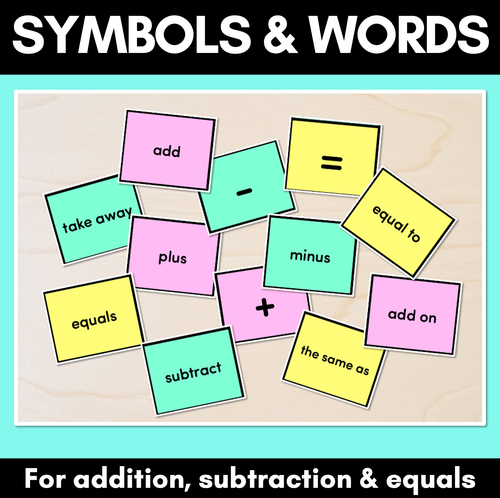 Resource preview 1 for Addition, Subtraction & Equal Sign Flash Cards