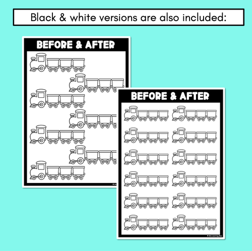 Resource preview 4 for Number Before & After Open-Ended Train Mats