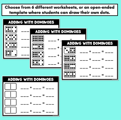 Resource preview 2 for Domino Addition Worksheets - Addition to 18 & Open-Ended Template