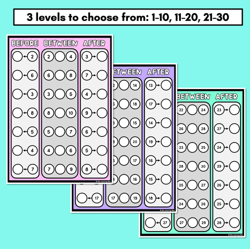 Resource preview 2 for Number Before, Between & After Mats