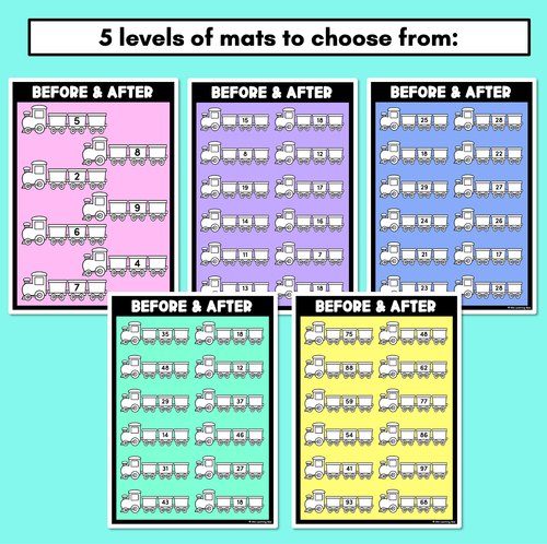 Resource preview 2 for Number Before & After Train Mats