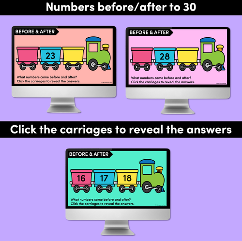 Resource preview 3 for Number Before & After Train Digital Slides