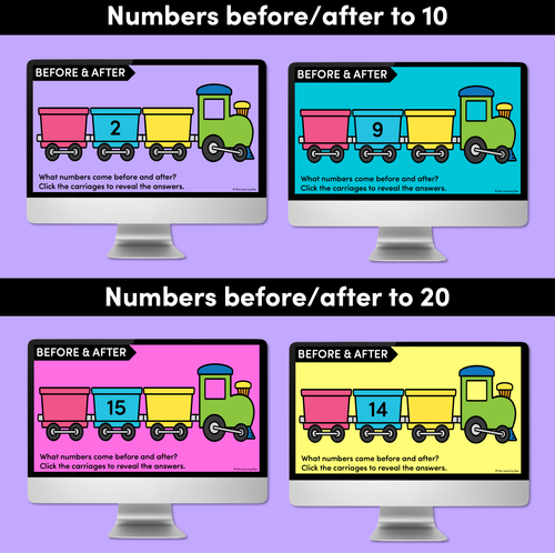 Resource preview 2 for Number Before & After Train Digital Slides