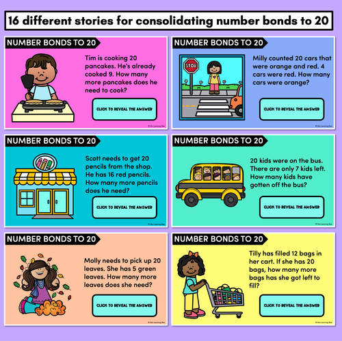 Resource preview 3 for Number Bonds to 20 Digital Story Slides - Word Problems for Addition & Subtraction