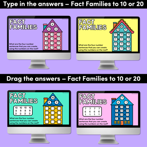 Resource preview 2 for Fact Family Digital Slides - Inverse Operations to 10 or 20