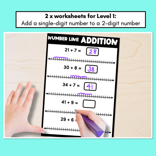 Resource preview 2 for Number Line Addition Worksheets