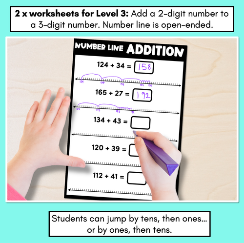 Resource preview 4 for Number Line Addition Worksheets