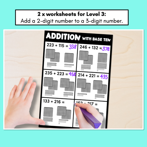 Resource preview 3 for Base 10 Addition Worksheets