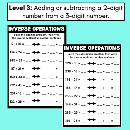 Resource preview 4 for Inverse Operations Differentiated Worksheets - Addition & Subtraction