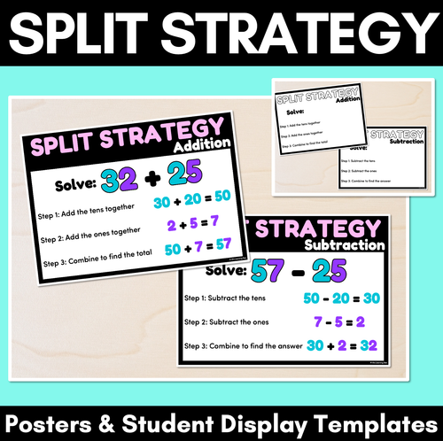 Resource preview 1 for Split Strategy Addition & Subtraction - Posters & Student Display Templates