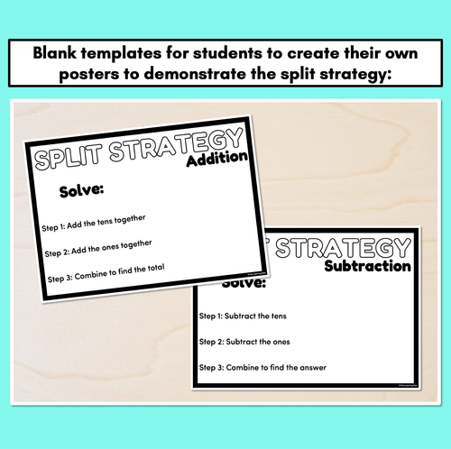 Resource preview 3 for Split Strategy Addition & Subtraction - Posters & Student Display Templates