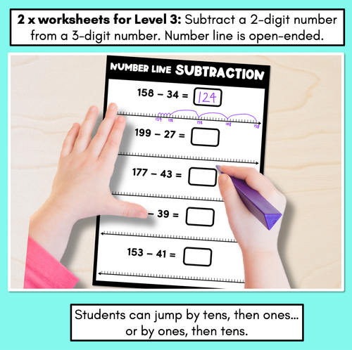 Resource preview 4 for Number Line Subtraction Worksheets