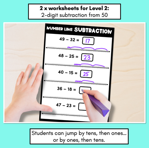 Resource preview 3 for Number Line Subtraction Worksheets