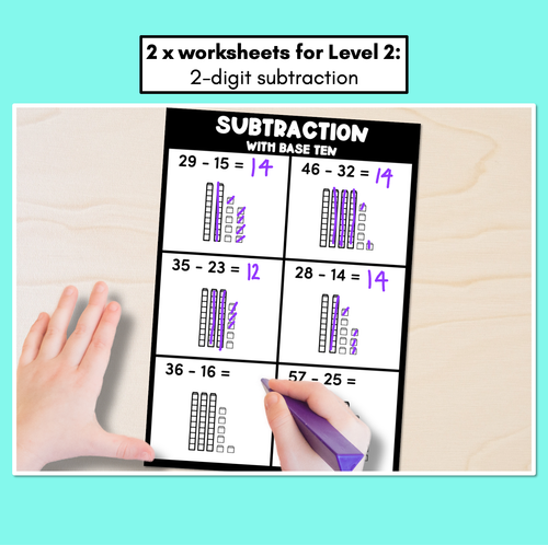 Resource preview 3 for Base 10 Subtraction Worksheets