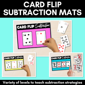 Card Flip Subtraction - Subtraction Games for Kindergarten, 1st and 2nd Grade