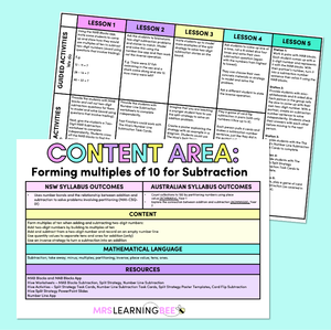 Forming multiples of 10 for SUBTRACTION - Grade 1 & 2 Program