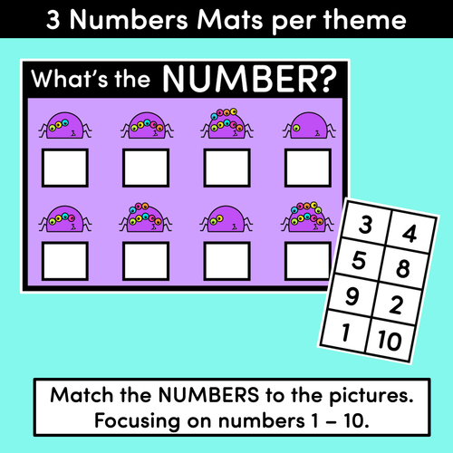 Resource preview 3 for Halloween What's The Number Mats: 1-10