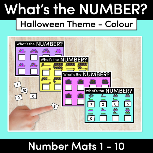 Resource preview 1 for Halloween What's The Number Mats: 1-10