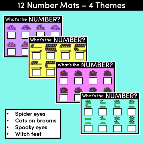 Resource preview 2 for Halloween What's The Number Mats: 1-10