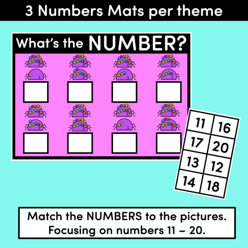 Resource preview 3 for Halloween What's The Number Mats: 11-20