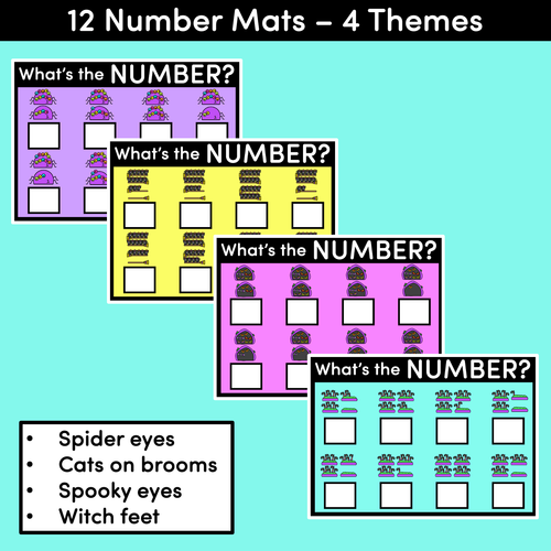 Resource preview 2 for Halloween What's The Number Mats: 11-20