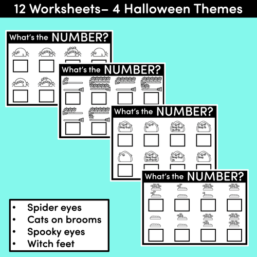 Resource preview 2 for Halloween What's The Number Worksheets: 11-20