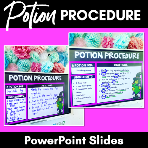 Resource preview 1 for POTION PROCEDURES - Halloween Writing PowerPoint Slides