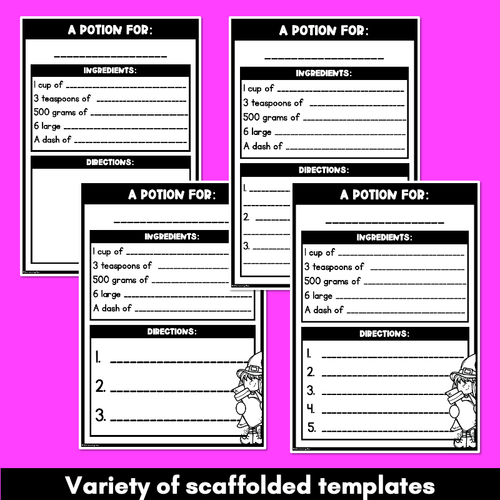 Resource preview 2 for POTION PROCEDURES - Halloween Writing Freebie