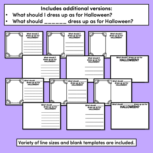 Resource preview 4 for HALLOWEEN TEMPLATES - What should my teacher dress up as?