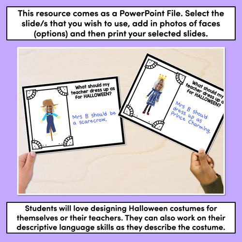 Resource preview 2 for HALLOWEEN TEMPLATES - What should my teacher dress up as?