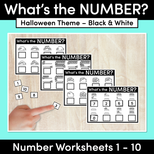 Resource preview 1 for Halloween What's The Number Worksheets: 1-10