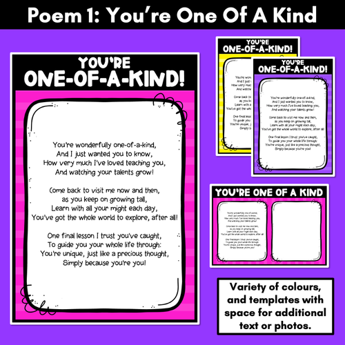 Resource preview 2 for End of Year Farewell Poem Templates