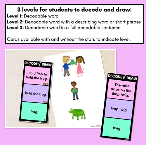 Resource preview 2 for DECODE & DRAW - CVCC & CCVC Words - Decodable Drawing Phonics Task Cards