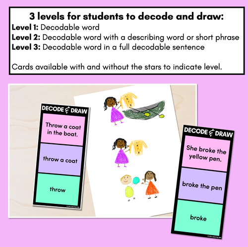 Resource preview 2 for DECODE & DRAW - LONG VOWEL O - Decodable Drawing Phonics Task Cards