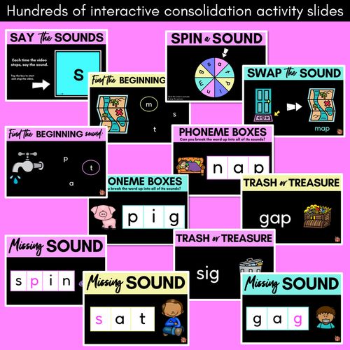 Resource preview 4 for Kindergarten Phonics PowerPoints Set 1 - s a t p i n m g