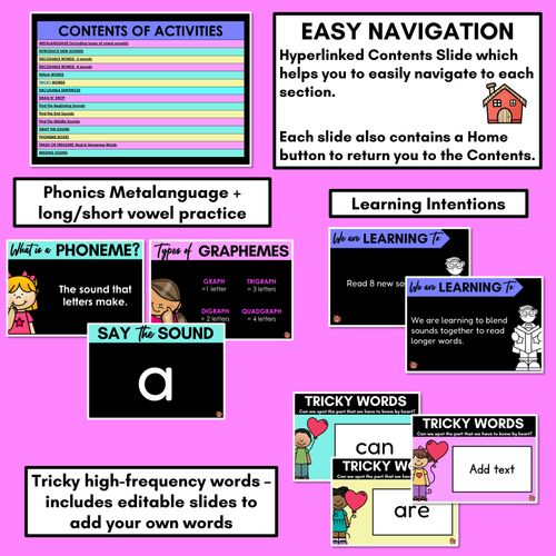 Resource preview 2 for Kindergarten Phonics PowerPoints Set 1 - s a t p i n m g