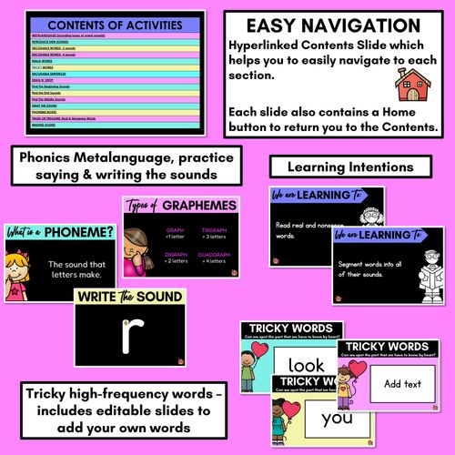 Resource preview 4 for Kindergarten Phonics PowerPoints Set 2- r l d b h u o c