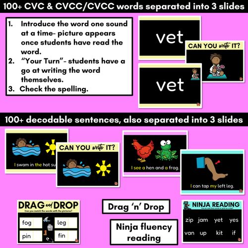 Resource preview 3 for Kindergarten Phonics PowerPoints Set 3- j n f k e v y z