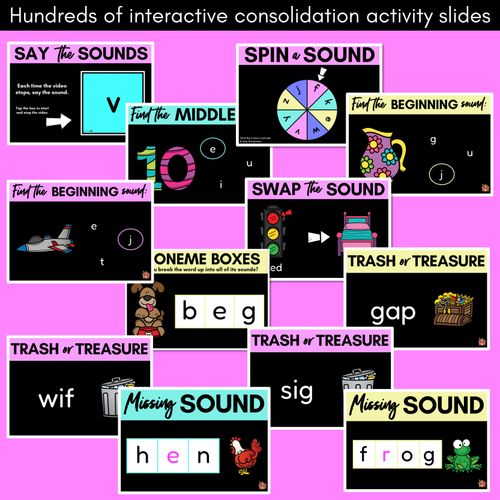 Resource preview 4 for Kindergarten Phonics PowerPoints Set 3- j n f k e v y z