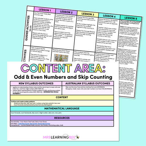 Resource preview 1 for Odd & Even Numbers, Skip Counting - Grade 1 & 2 Program