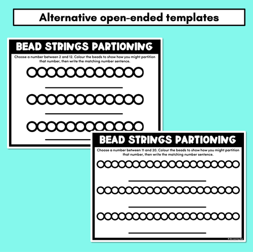 Resource preview 4 for Bead Addition Worksheets - Partitioning Numbers to 10 or 20