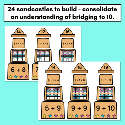 Resource preview 2 for Bridging to 10 Addition Sandcastle Task Cards